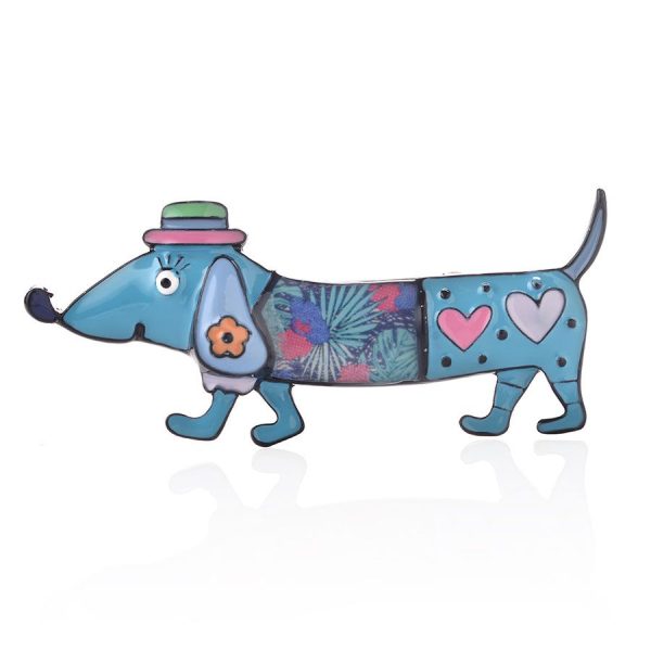 Broche de perro salchicha Dachshund colorido