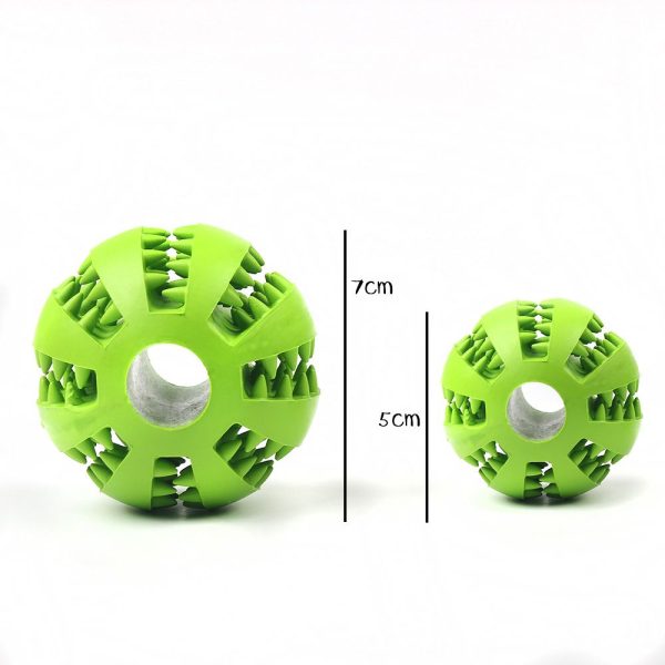 Pelota de goma elástica extra resistente y dentada para limpiar sus dientes y entrenar
