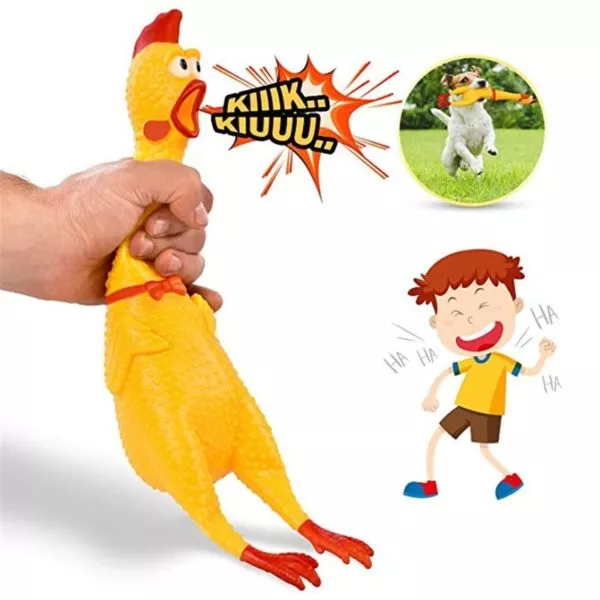 Divertido pollo másticable que grita al ser mordido