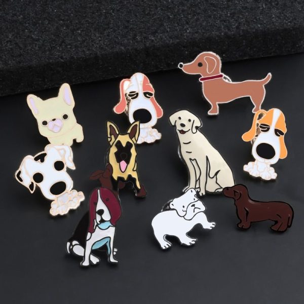 Broches de perritos hechos dibujos animados en 10 estilos distintos