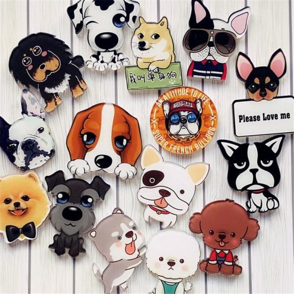 Broches pin de perritos estilo Kawaii en 12 tipos distintos