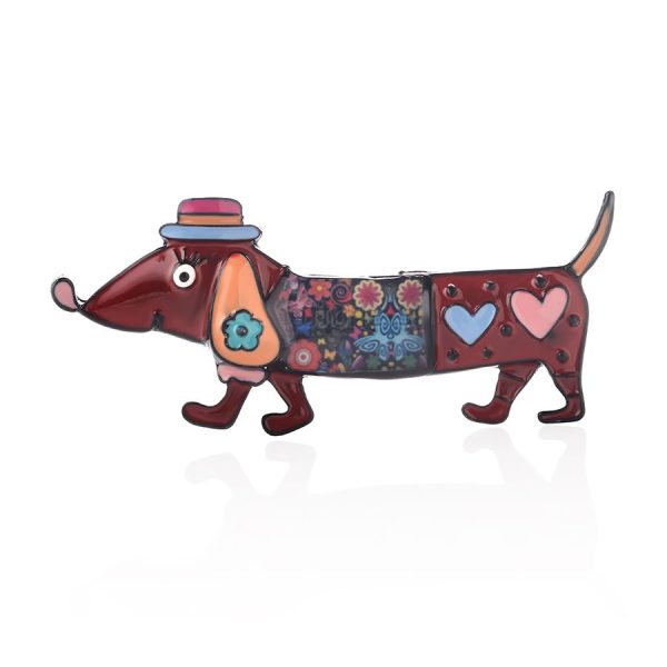 Broche de perro salchicha Dachshund colorido