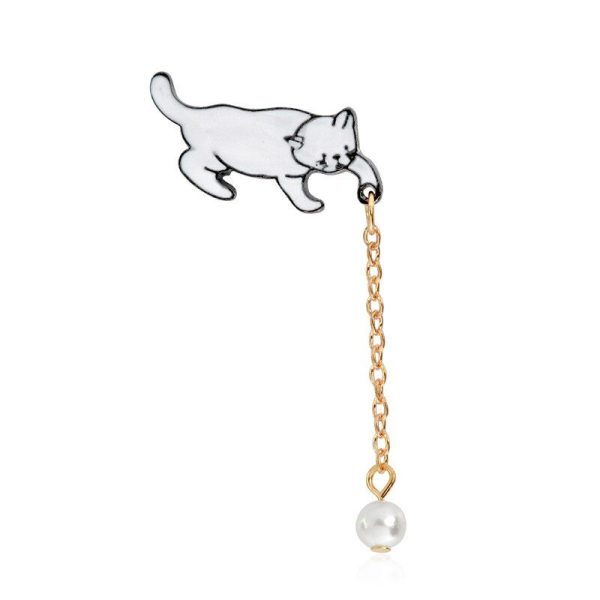 ¡Gatito con perla! Divertido broche insignia para regalo