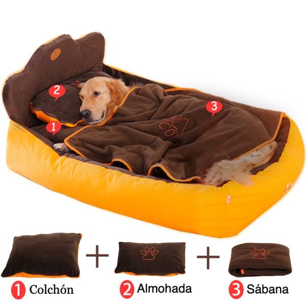 Increíble cama desmontable y lavable, con almohada y sábana, para perros y gatos