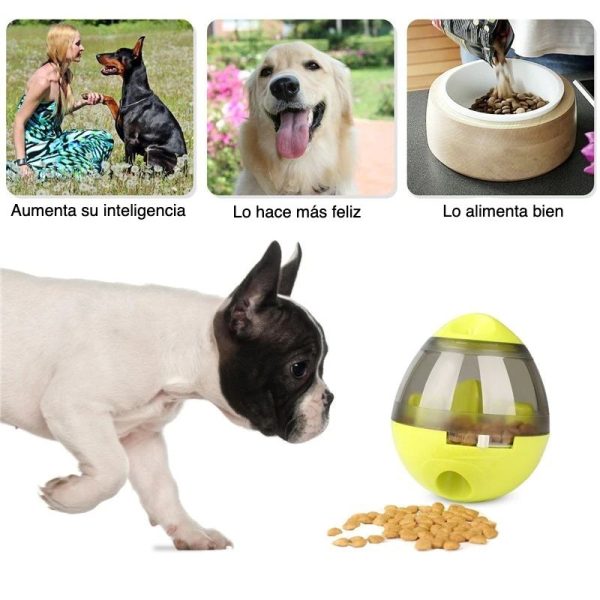 Juego de ingenio en forma de bola que larga comida al ser resuelto, para perros y gatos