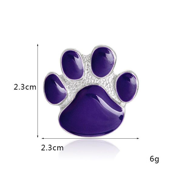 Broche pin de patita de perro color púrpura