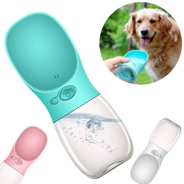 Botella de agua portátil con bandeja incorporada para que beban directamente! En varios tamaños y diseños